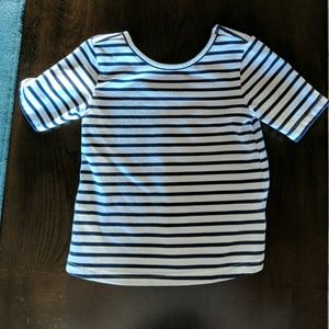 Navy and white striped top 12-18 months